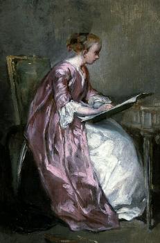 查理 卓別林 A young girl drawing 查理 卓別林 A young girl drawing